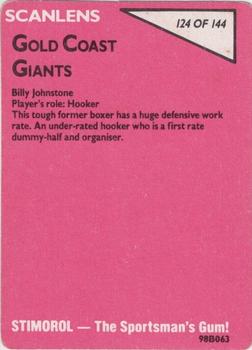 1988 Scanlens #124 Billy Johnstone Back